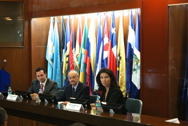 Carlos López Moctezuma (CNBV), Jesús Cervantes (CEMLA) y Paloma Monroy (CEMLA)